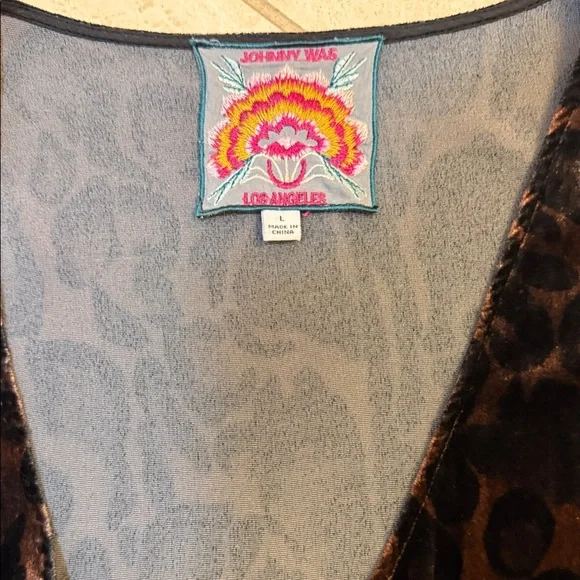 Leopard Print velvet V-Neck Dress - Picture 4 of 5